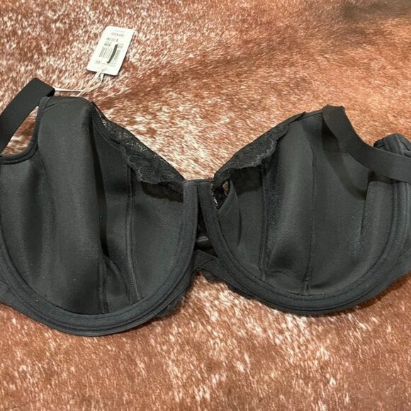 Elomi Brianna Lace Padded Half Cup Underwire Bra Black 40H - Picture 8 of 10